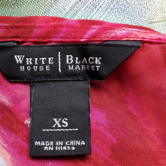 WHBM Sheer Criss Cross Shoulder Cutout Blouse - Picture 6 of 10